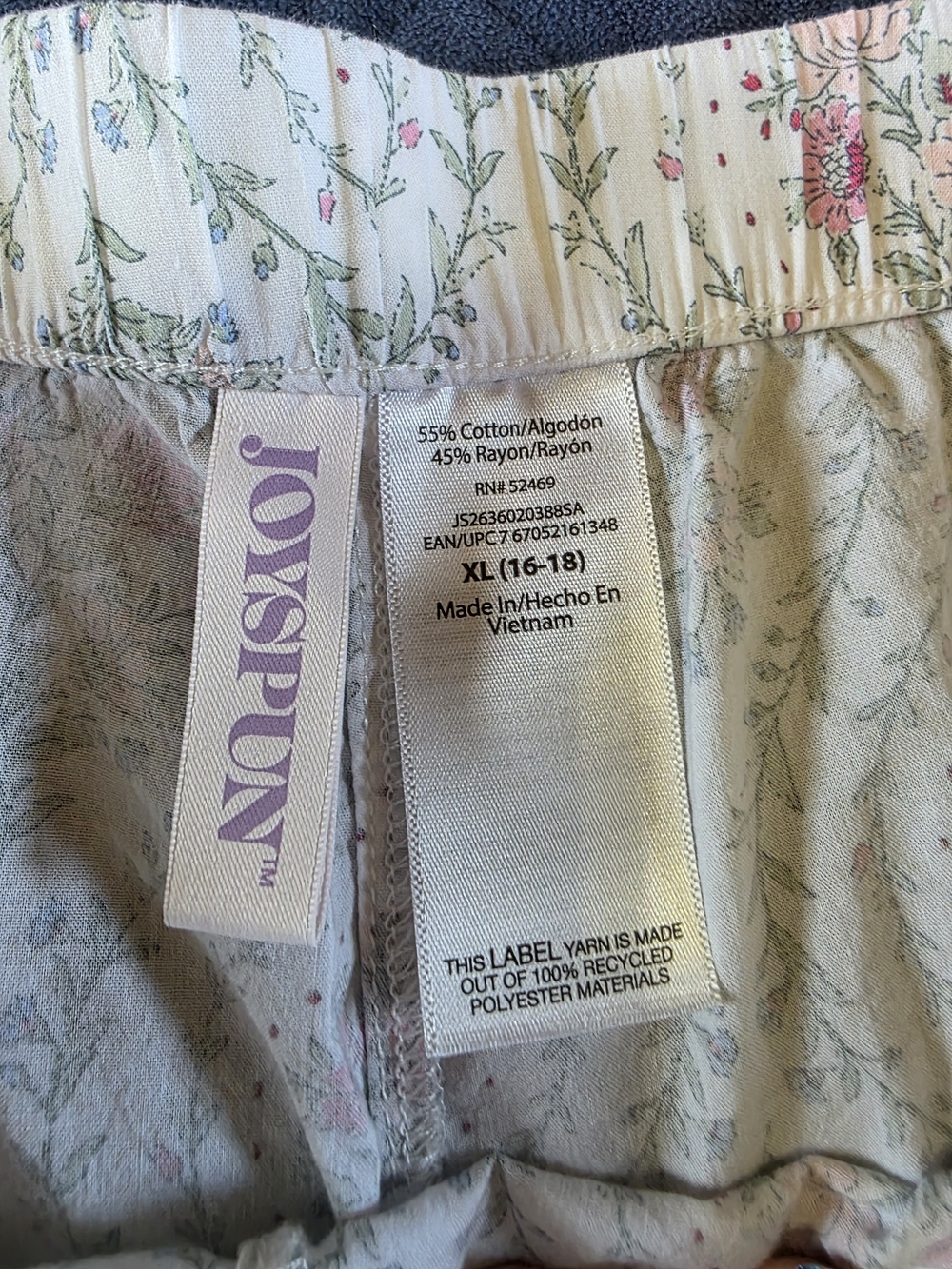 Floral Cream Two-Piece Sleep Set - Camisole & Shorts - Picture 3 of 7